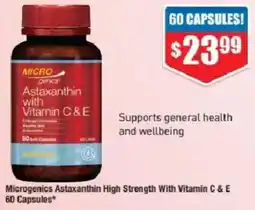 Chemist Warehouse Microgenics Astaxanthin High Strength With Vitamin C & E offer