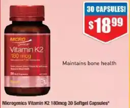 Chemist Warehouse Microgenics Vitamin K2 180mcg offer