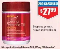 Chemist Warehouse Microgenics Evening Primrose Oil offer