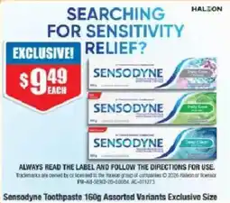 Chemist Warehouse Sensodyne Toothpaste 160g Assorted Variants offer
