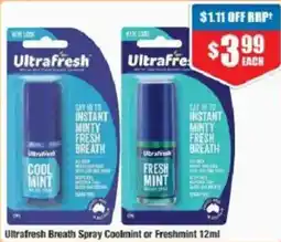 Chemist Warehouse Ultrafresh Breath Spray Coolmint or Freshmint offer
