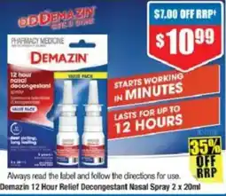 Chemist Warehouse Demazin 12 Hour Relief Decongestant Nasal Spray offer