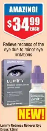 Chemist Warehouse Lumify Redness Reliever Eye Drops offer