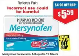 Chemist Warehouse Mersynofen Paracetamol & Ibuprofen offer
