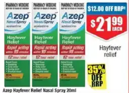Chemist Warehouse Azep Hayfever Relief Nasal Spray offer