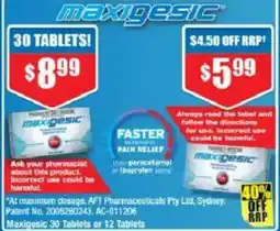 Chemist Warehouse Maxigesic offer