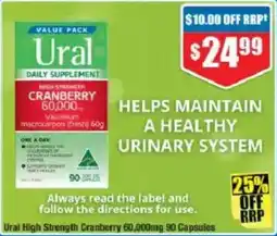 Chemist Warehouse Ural High Strength Cranberry 60,000mg offer