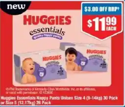 Chemist Warehouse Huggies Essentials Nappy Pants offer