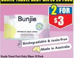 Chemist Warehouse Bunjie Travel Pack Baby Wipes offer