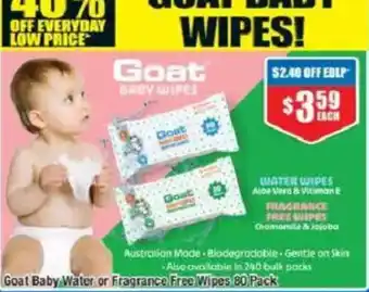 Chemist Warehouse Goat Baby Wipes offer