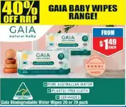 Chemist Warehouse Gaia natural baby Biodegradable Water Wipes offer