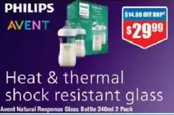 Chemist Warehouse Philips Avent Natural Response Glass Bottle offer