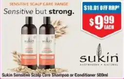 Chemist Warehouse Sukin Sensitive Scalp Care Shampoo or Conditioner offer