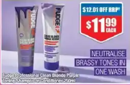 Chemist Warehouse Fudge Professional Clean Blonde Purple Toning Shampoo or Conditioner offer