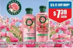 Chemist Warehouse Herbal Essences Conditioner or Shampoo Petal Soft Rose Haircare offer