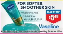 Chemist Warehouse Vaseline Gluta-Hya Serum Boost Lotion Smoothing Perfector offer