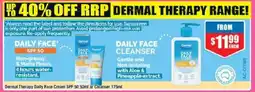 Chemist Warehouse Dermal Therapy Daily Face Cream SPF 50 or Cleanser offer
