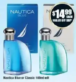 Chemist Warehouse Nautica Blue or Classic 100ml edt offer