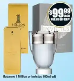 Chemist Warehouse Rabanne 1 Million or Invictus offer