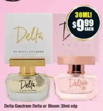 Chemist Warehouse Delta Goodrem Delta or Bloom 30ml edp offer