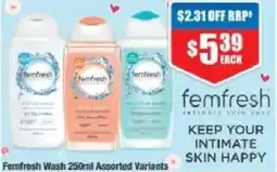 Chemist Warehouse Femfresh Wash Assorted Variants offer