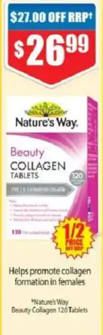 Chemist Warehouse Nature's Way Beauty Collagen Tablets offer
