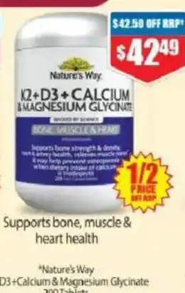 Chemist Warehouse Nature's Way K2+D3+Calcium+Magnesium Glycinate offer