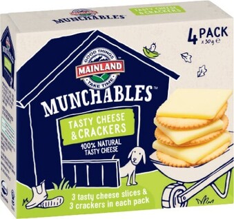 Coles Mainland On The Go Cheese & Crackers or Munchables 4 Pack offer