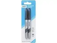 Officeworks J.Burrows Permanent Markers 1mm Bullet Black 2 Pack offer