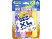 Officeworks Crayola XL Poster Markers Bright 4 Pack offer