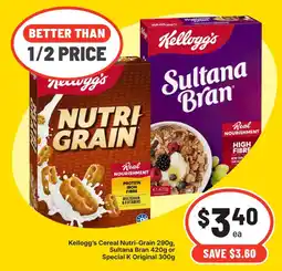 IGA Kellogg's Cereal Nutri-Grain Sultana Bran offer