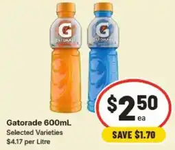 IGA Gatorade 600mL offer