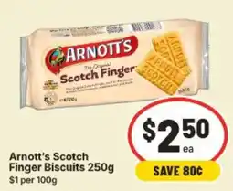 IGA Arnott's Scotch Finger Biscuits offer