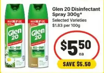 IGA Glen 20 Disinfectant Spray offer