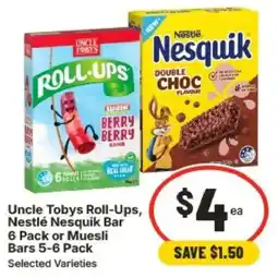IGA Uncle Tobys Roll-Ups, Nestlé Nesquik Bar offer