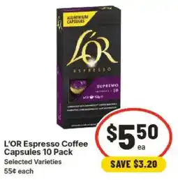 IGA L'OR Espresso Coffee Capsules offer