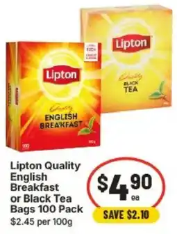 IGA Lipton Quality English Breakfast or Black Tea offer