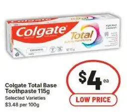 IGA Colgate Total Base Toothpaste offer