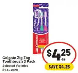 IGA Colgate Zig Zag Toothbrush offer