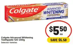IGA Colgate Advanced Whitening Toothpaste offer