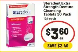 IGA Steradent Extra Strength Denture Cleansing Tablets offer