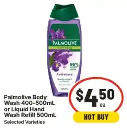 IGA Palmolive Body Wash 400-500mL or Liquid Hand Wash Refill 500mL offer