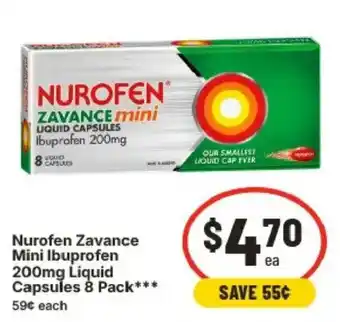 IGA Nurofen Zavance Mini Ibuprofen Liquid Capsules offer