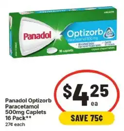 IGA Panadol Optizorb Paracetamol 500mg Caplets offer