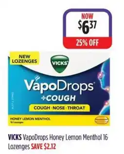 Wizard Pharmacy Vicks VapoDrops Honey Lemon Menthol offer