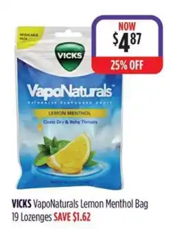 Wizard Pharmacy Vicks VapoNaturals Lemon Menthol Bag offer