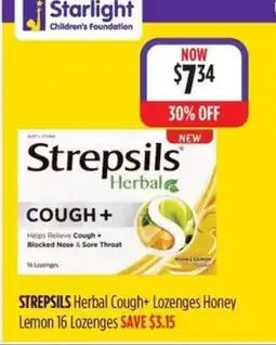 Wizard Pharmacy Strepsils Herbal Cough+ Lozenges Honey Lemon offer
