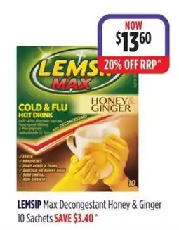 Wizard Pharmacy LEMSIP Max Decongestant Honey & Ginger offer