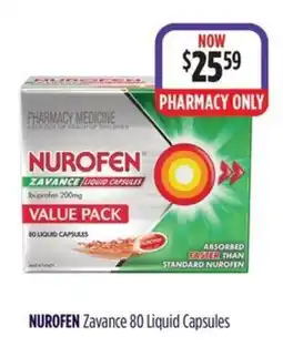 Wizard Pharmacy Nurofen Zavance 80 Liquid Capsules offer