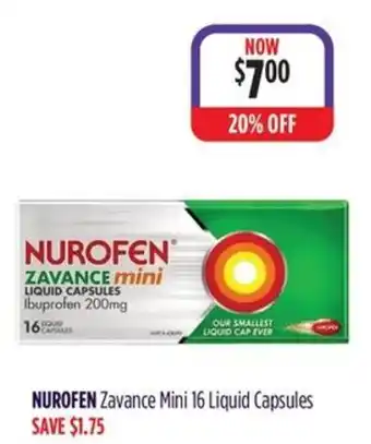 Wizard Pharmacy Nurofen Zavance Mini Liquid Capsules offer